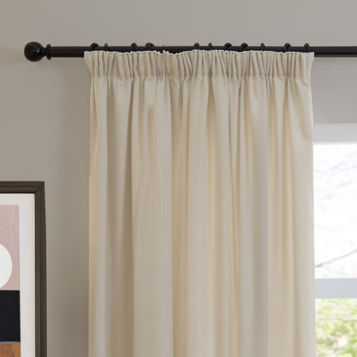 Soft Chenille Blackout 229x229 Pencil Pleat Curtains Ecru - image 6