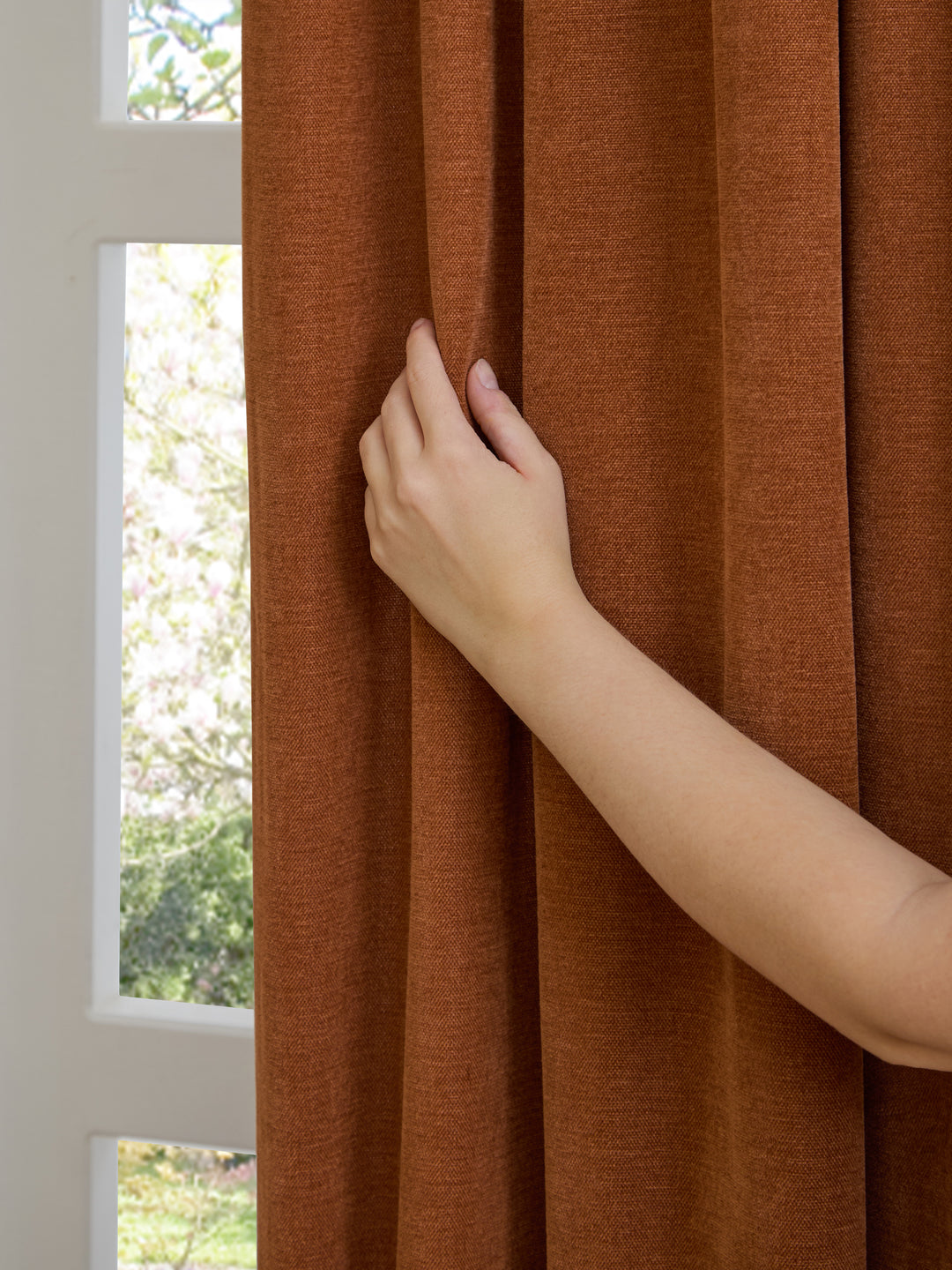 Soft Chenille Blackout 229x229 Pencil Pleat Curtains Rust - image 5