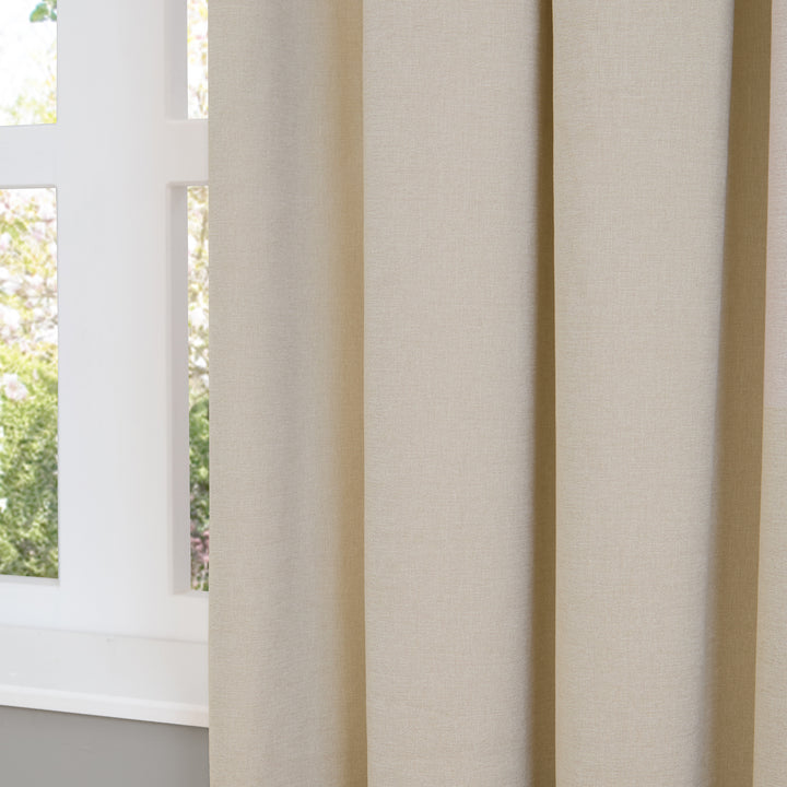Soft Chenille Blackout 168x137 Eyelet Curtains Ecru - image 4