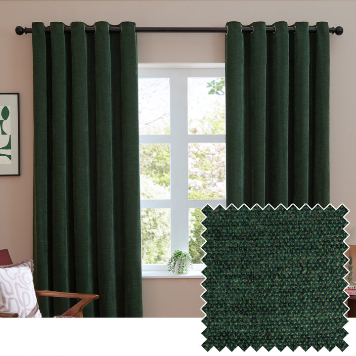 Soft Chenille Blackout 168x229 Eyelet Curtains Bottle