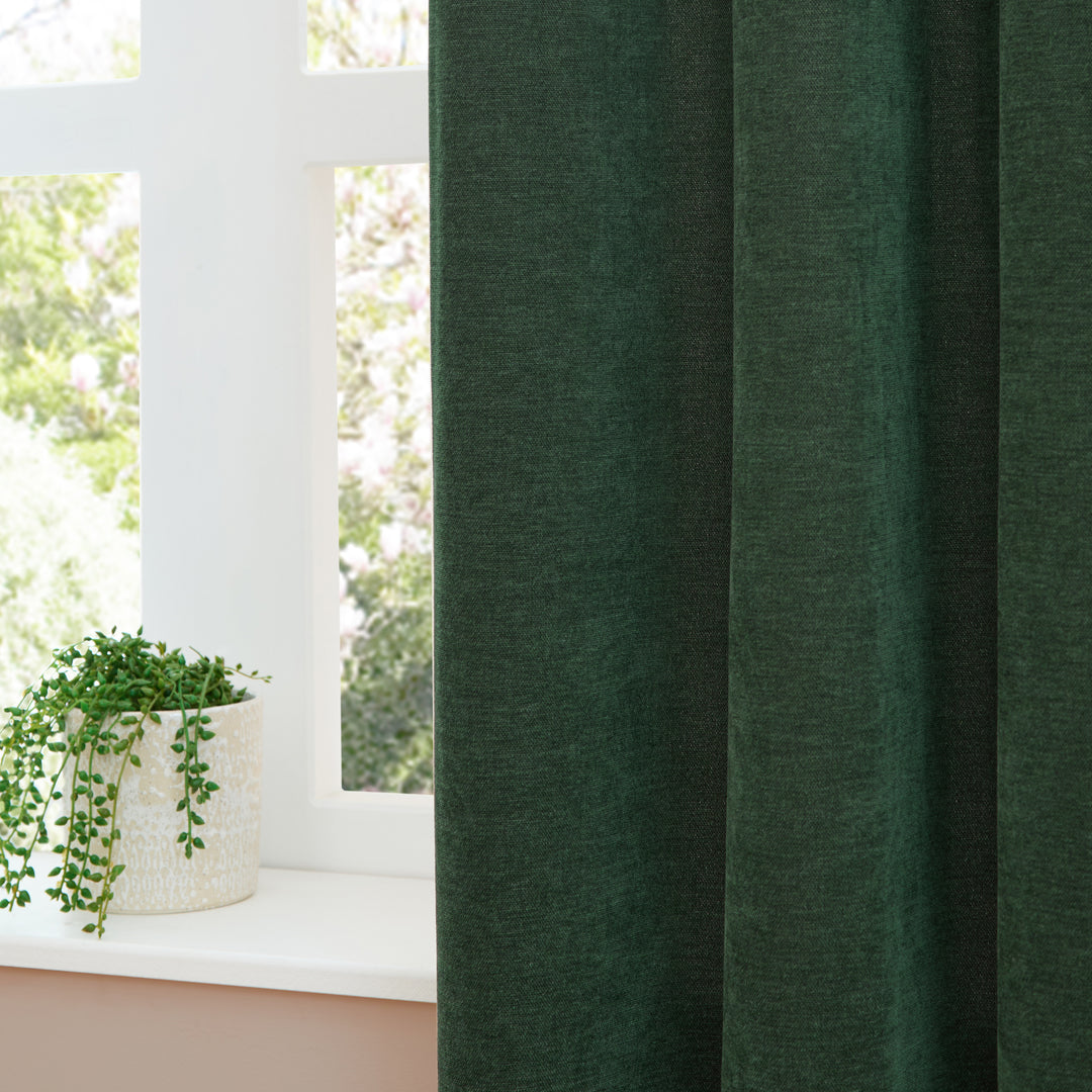 Soft Chenille Blackout 168x229 Eyelet Curtains Bottle - image 4