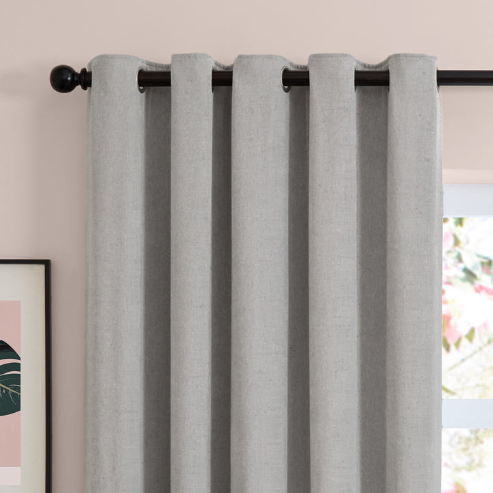 Soft Chenille Blackout 168x229 Eyelet Curtains Silver - image 6