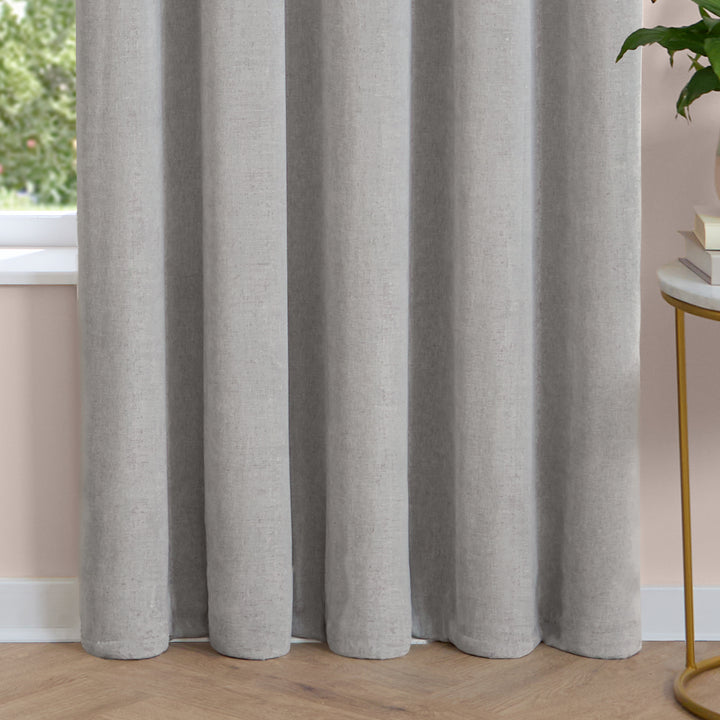 Soft Chenille Blackout 168x229 Eyelet Curtains Silver - image 7