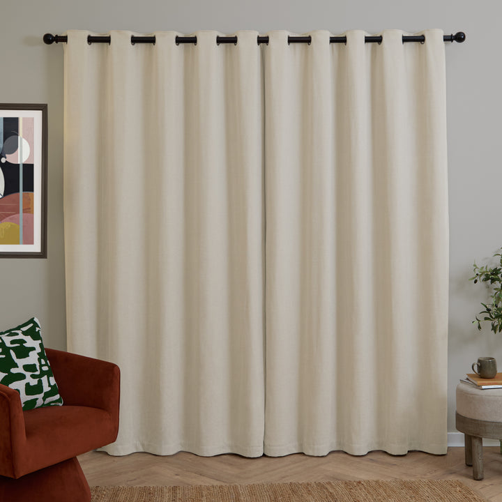 Soft Chenille Blackout 229x229 Eyelet Curtains Ecru - image 3