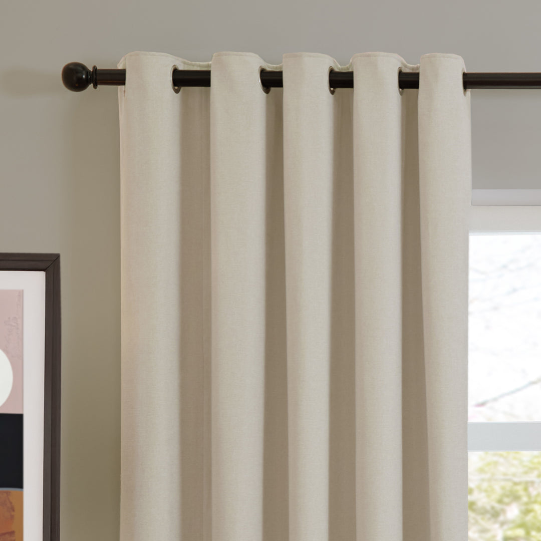Soft Chenille Blackout 229x229 Eyelet Curtains Ecru - image 6