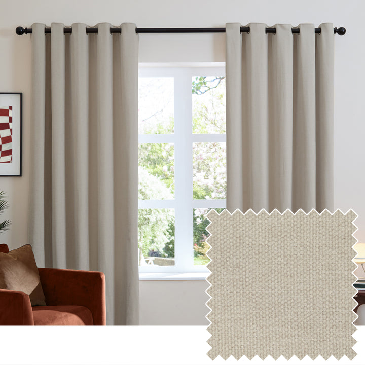 Soft Chenille Blackout 229x229 Eyelet Curtains Natural