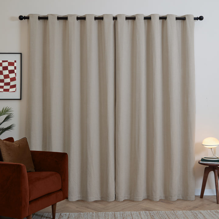 Soft Chenille Blackout 229x229 Eyelet Curtains Natural - image 3