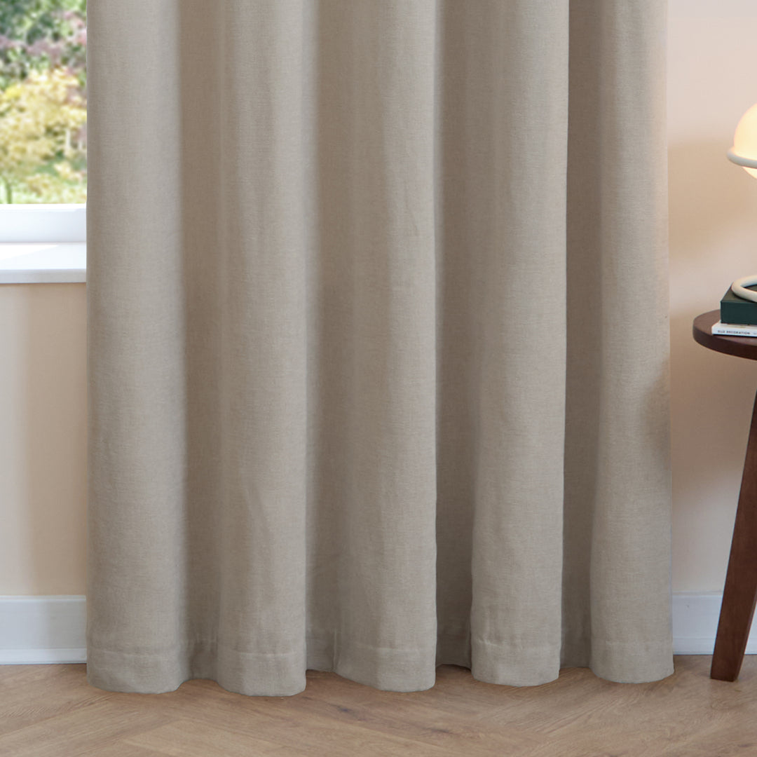 Soft Chenille Blackout 229x229 Eyelet Curtains Natural - image 7