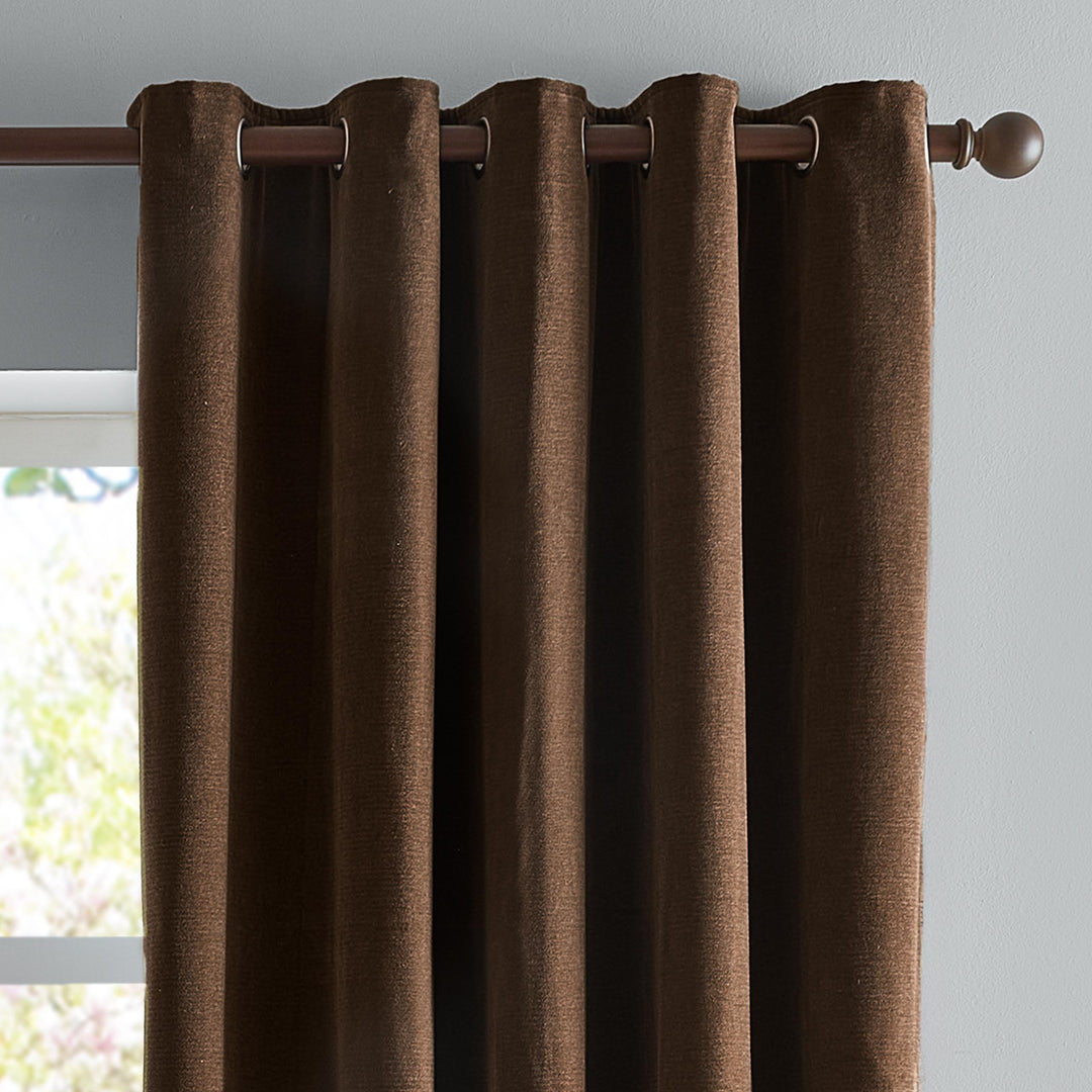 Softchenilleblackout 229x183 Eyelet Curtains Chocolate - image 3