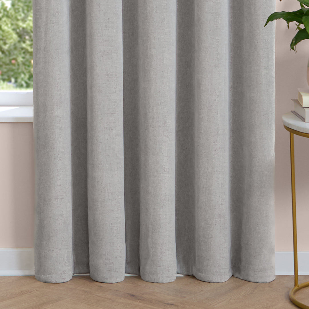Soft Chenille Blackout 229x183 Eyelet Curtains Silver - image 7
