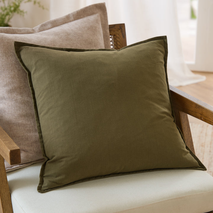 Slub Cotton 50x50 Cushion Case Lichen