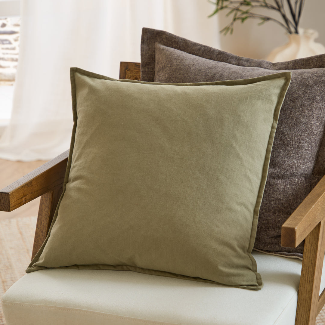 Slub Cotton 50x50 Cushion Case Moss