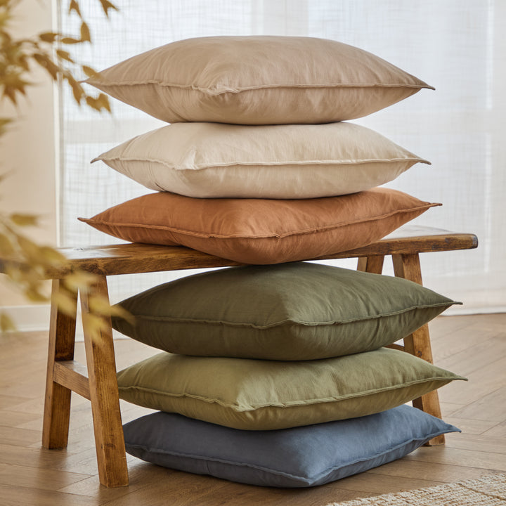 Slub Cotton 50x50 Cushion Case Toffee - image 5