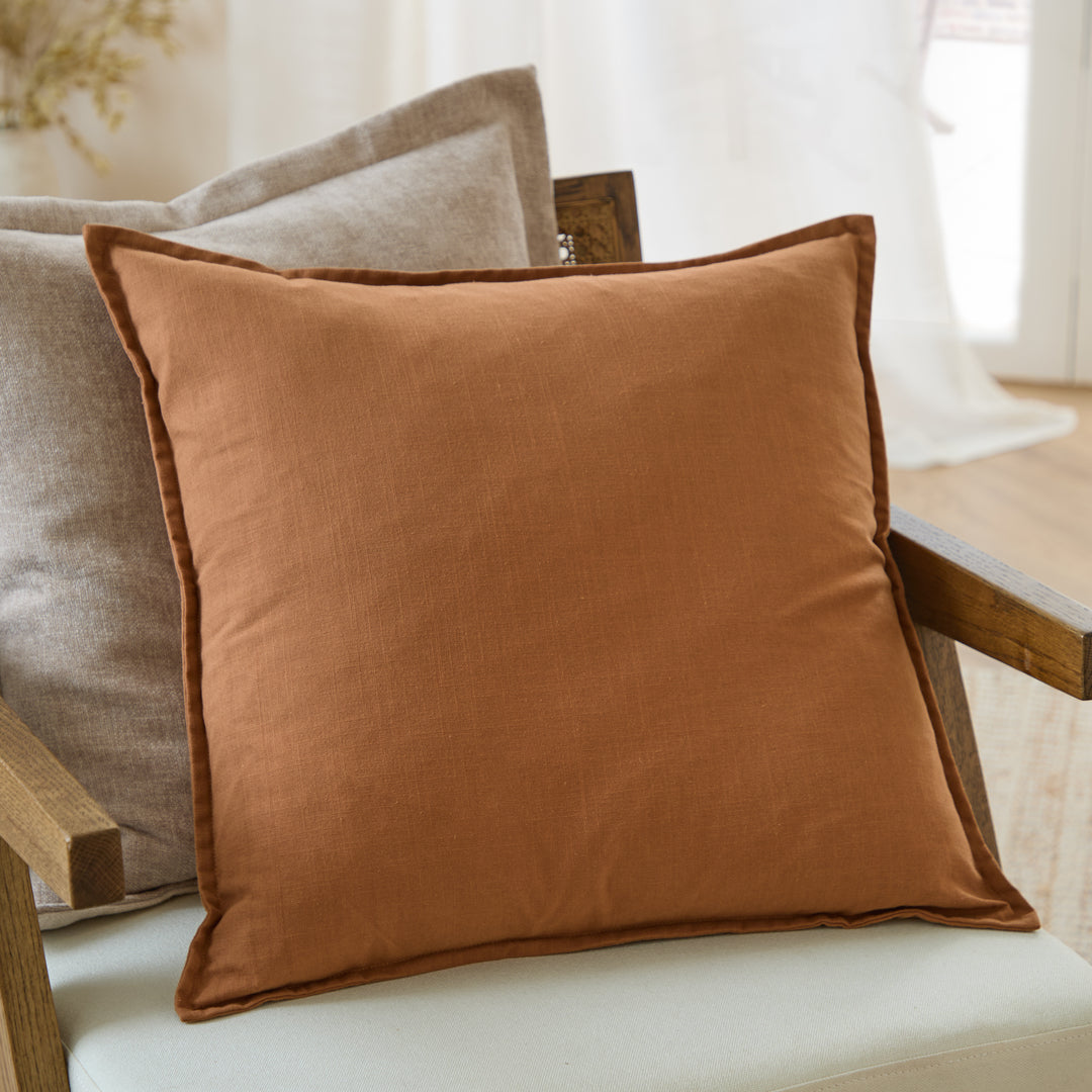 Slub Cotton 50x50 Cushion Case Toffee