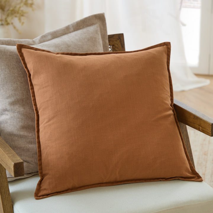Slub Cotton 50x50 Cushion Case Toffee