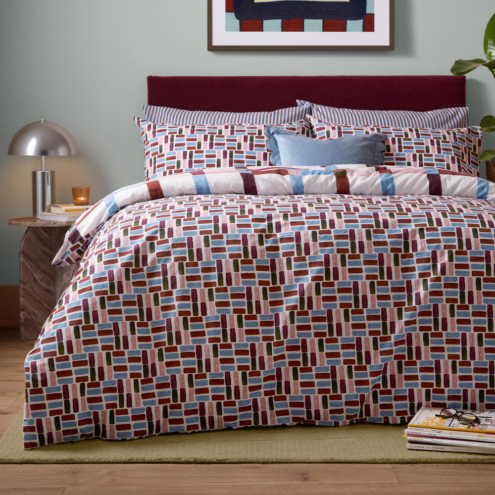 Selvan Single Duvet Set Oatmilk & Burgundy - image 2