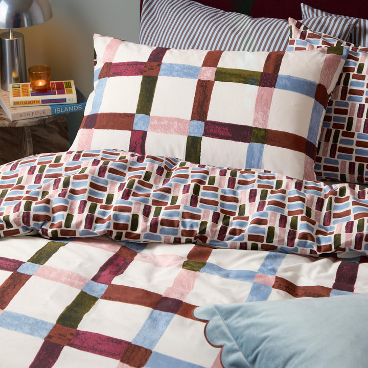 Selvan Single Duvet Set Oatmilk & Burgundy - image 3