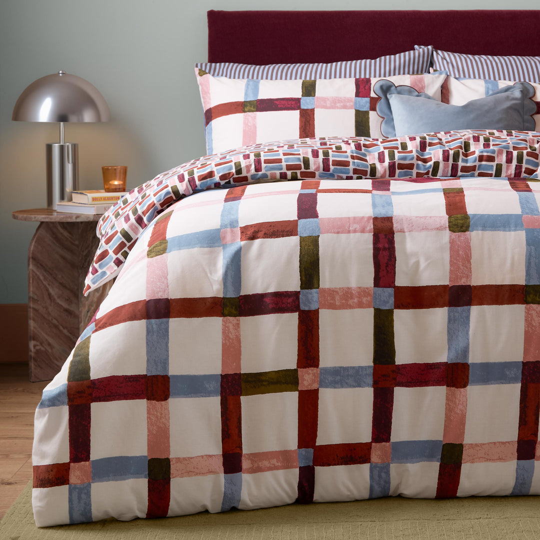 Selvan Single Duvet Set Oatmilk & Burgundy - image 4
