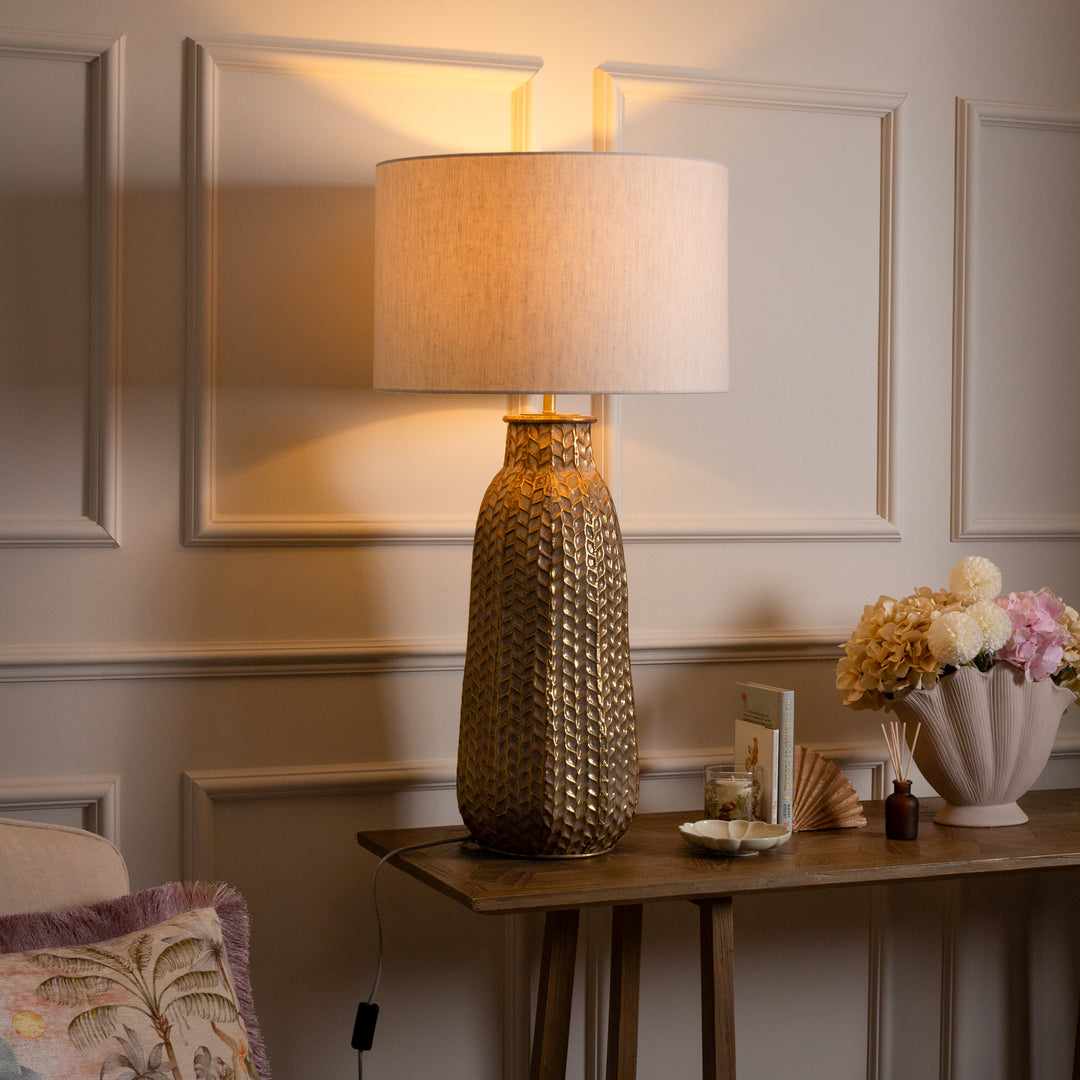 SERENA LAMPBASE GOLD/WHITEWASH