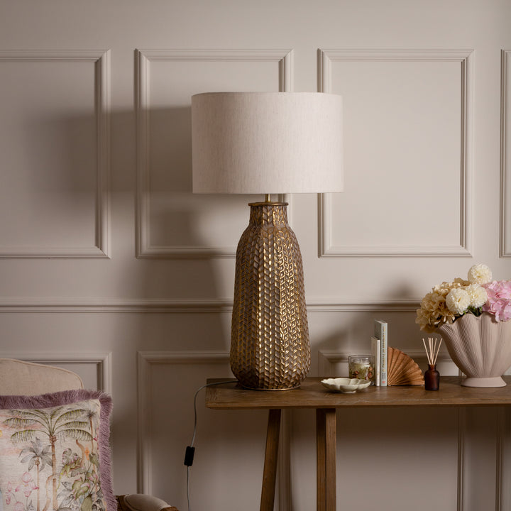SERENA LAMPBASE GOLD/WHITEWASH