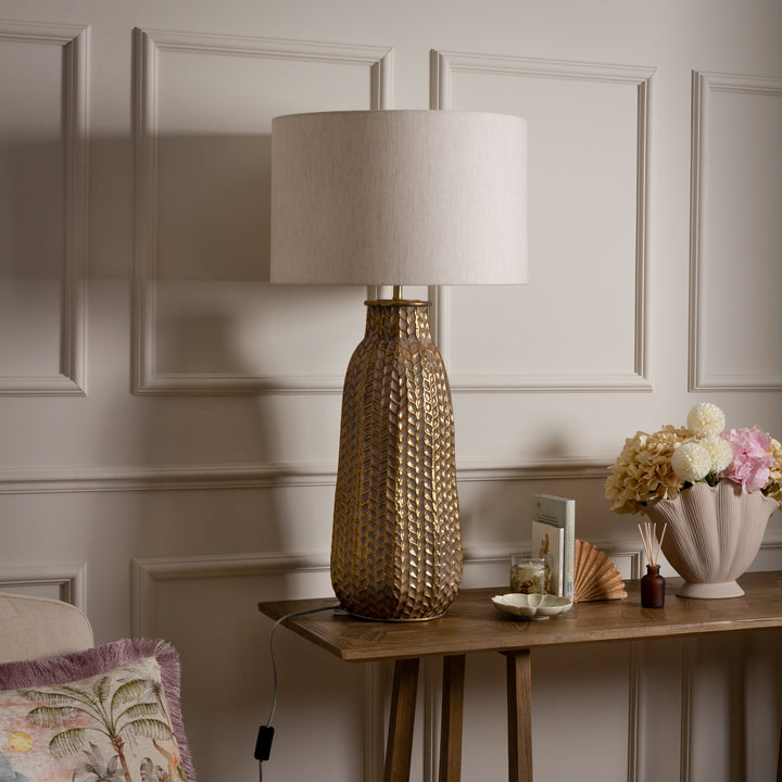 SERENA LAMPBASE GOLD/WHITEWASH