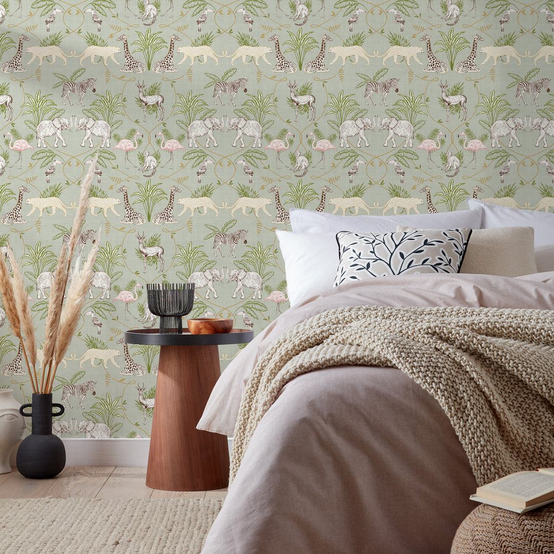 SERENGETI WALLPAPER SAGE GREEN