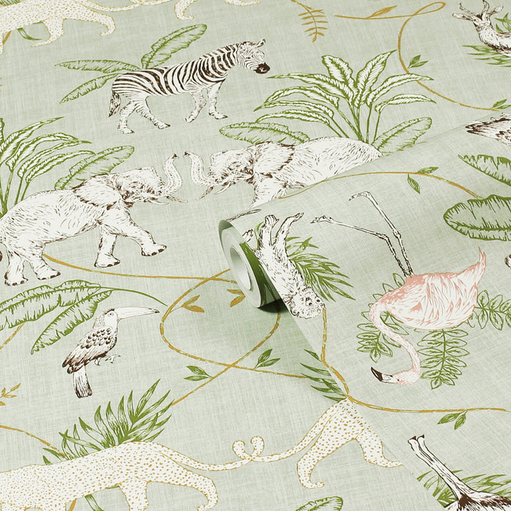 SERENGETI WALLPAPER SAGE GREEN