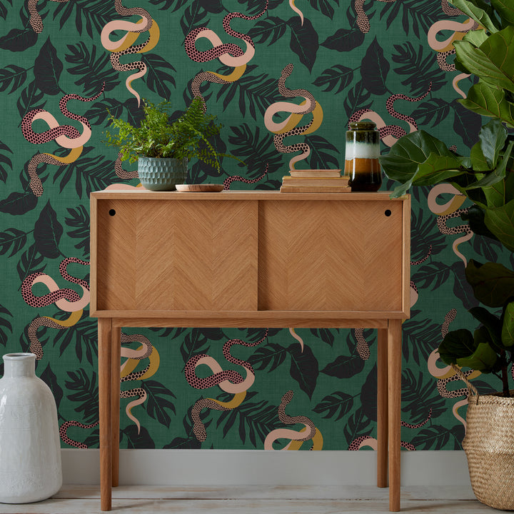 SERPENTINE WALLPAPER JUNIPER GREEN