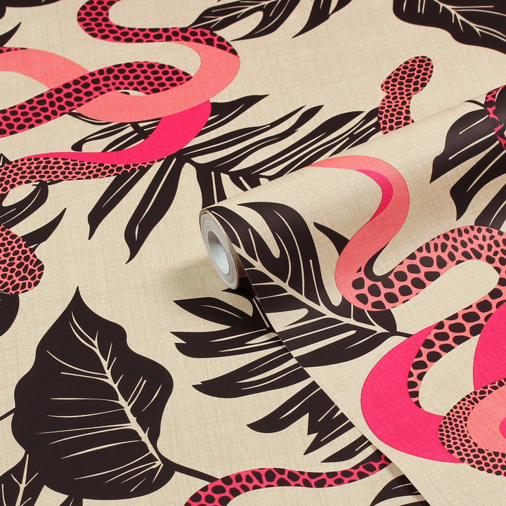 SERPENTINE WALLPAPER RUBY PINK
