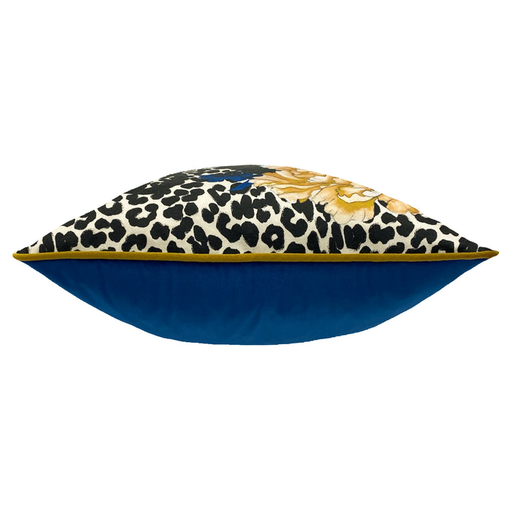 SERPENTINE 43X43 CUSHION CASE OCHRE/BLUE