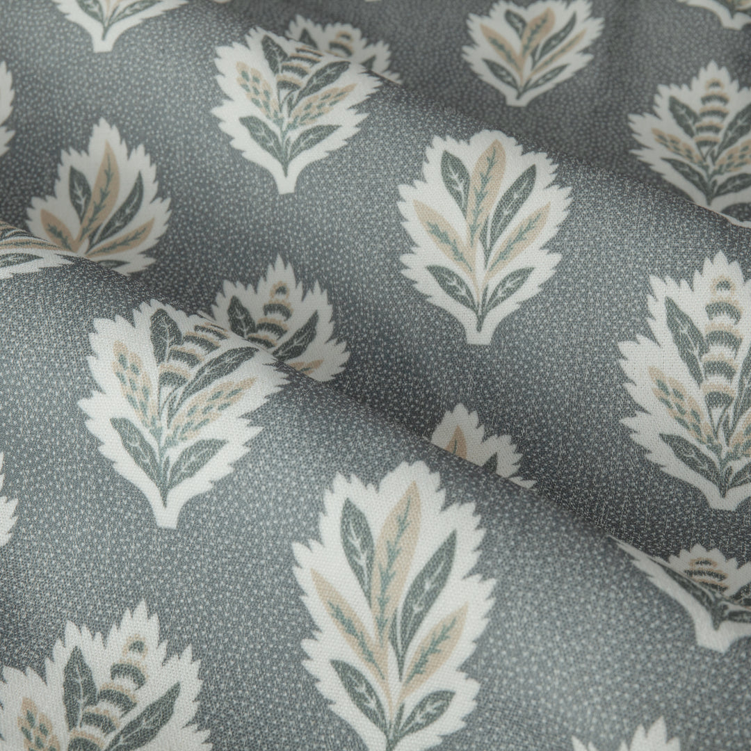 Sessile Leaf 117x137 Pencil Pleat Curtains Delph Blue - image 6