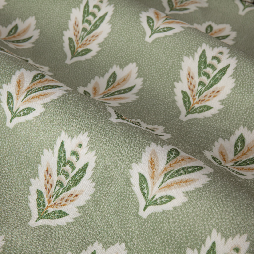 Sessile Leaf 167x182 Pencil Pleat Curtains Sage - image 5