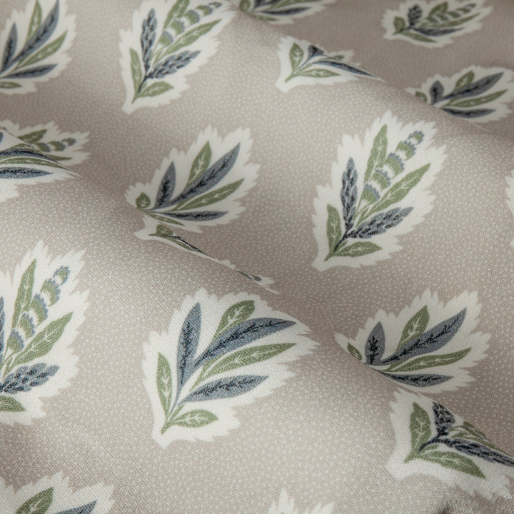 Sessile Leaf 228x182 Pencil Pleat Curtains Flax - image 5
