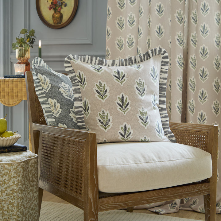 Sessile Leaf Ruffle 50x50 Cushion Case Flax