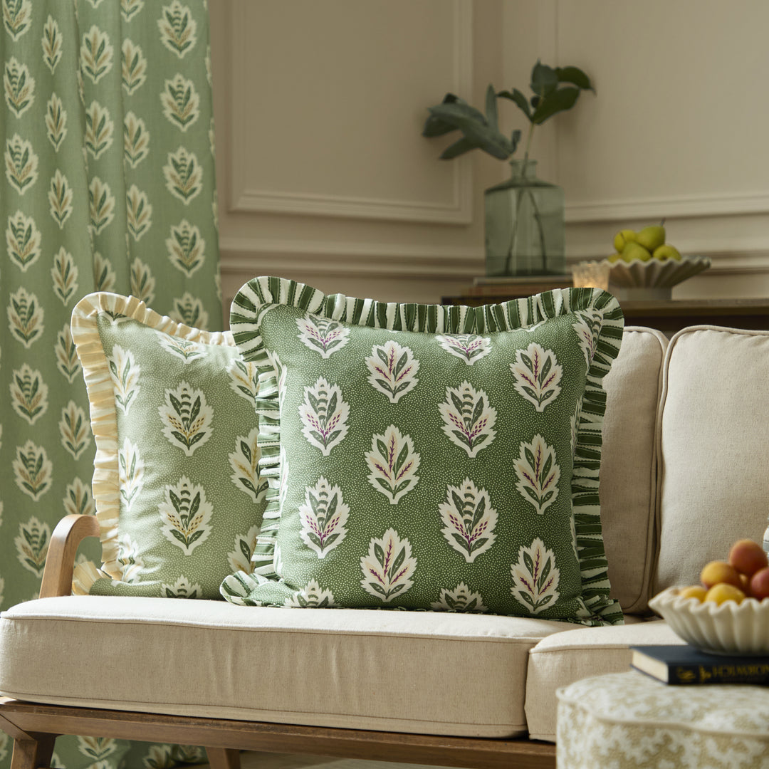 Sessile Leaf Ruffle 50x50 Cushion Case Leaf Green