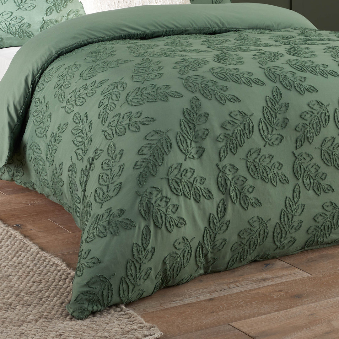 Seville Leaf King Size Soft Touch Duvet Set Green - image 3