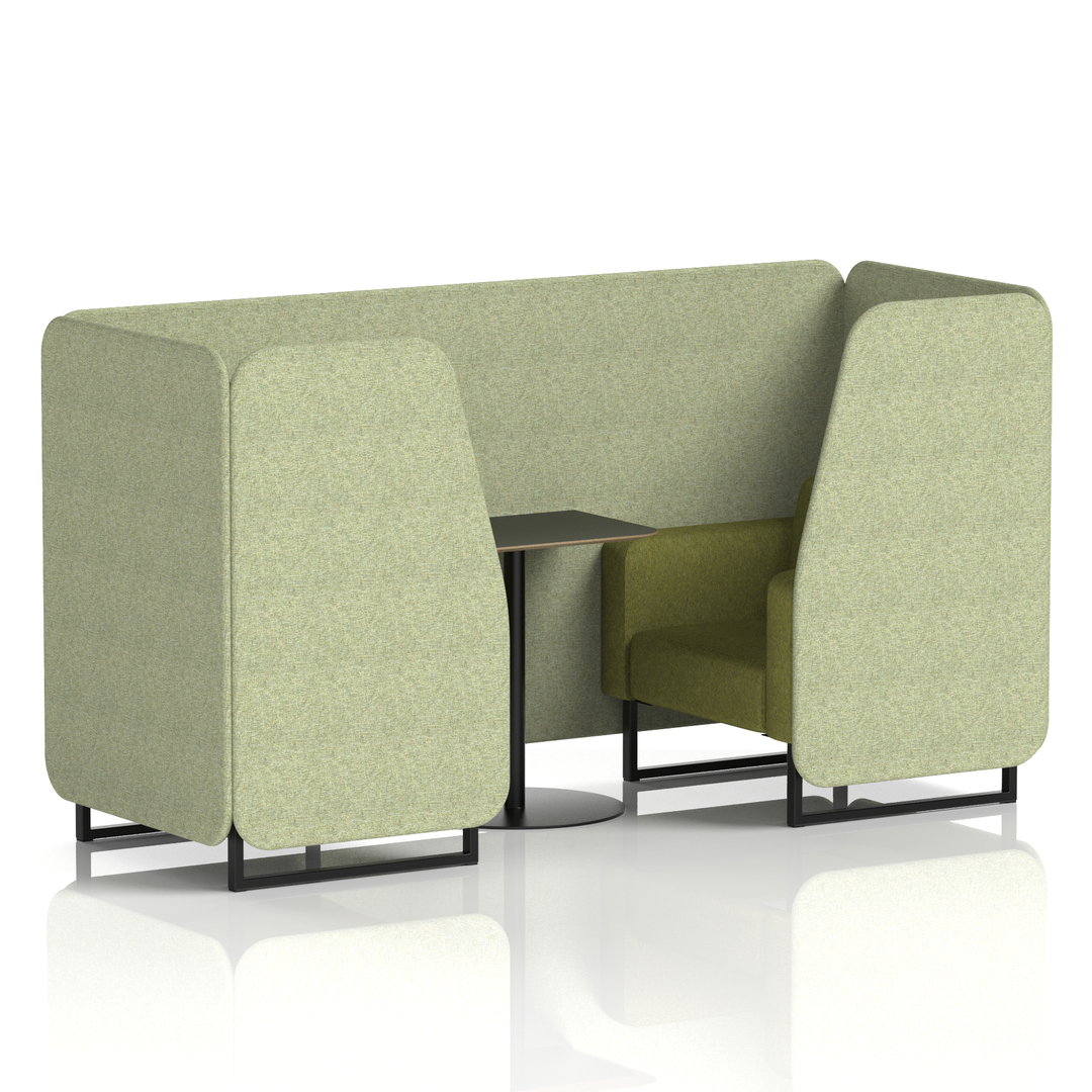 Brixworth Booth With Black Legs And Black Table In Two Tone