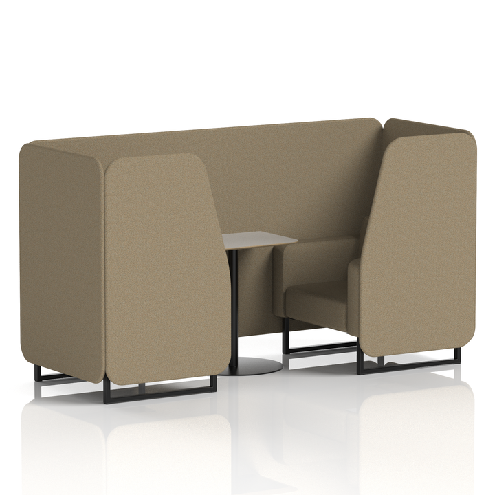 Brixworth Booth With Black Legs And Grey Table In Single Tone