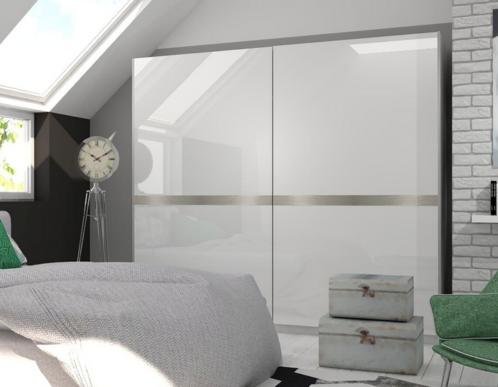 Iris WHITE GLOSS SLIDING DOOR WARDROBE - 2671