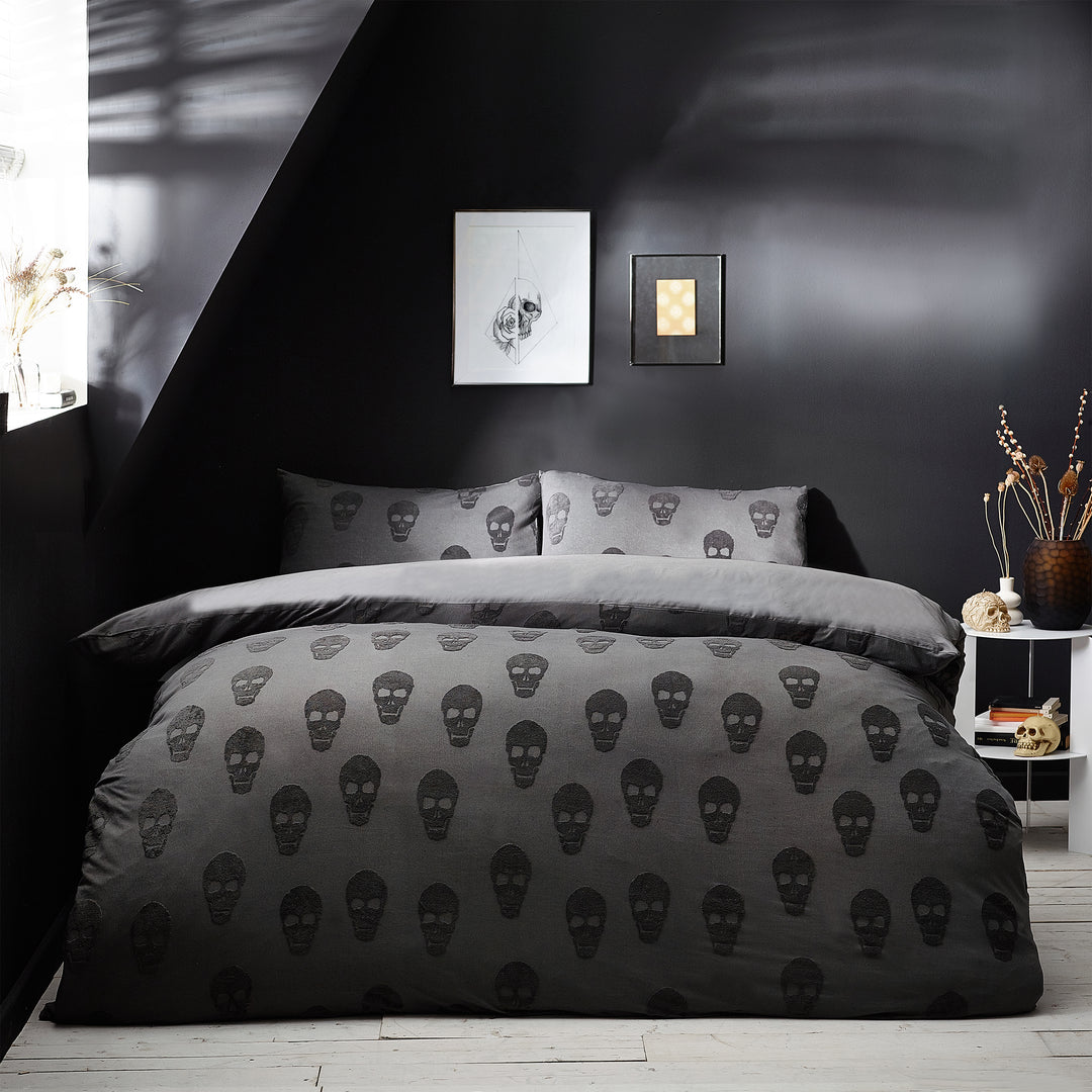 Skulls Tuft Single Duvet Set Charcoal - image 2