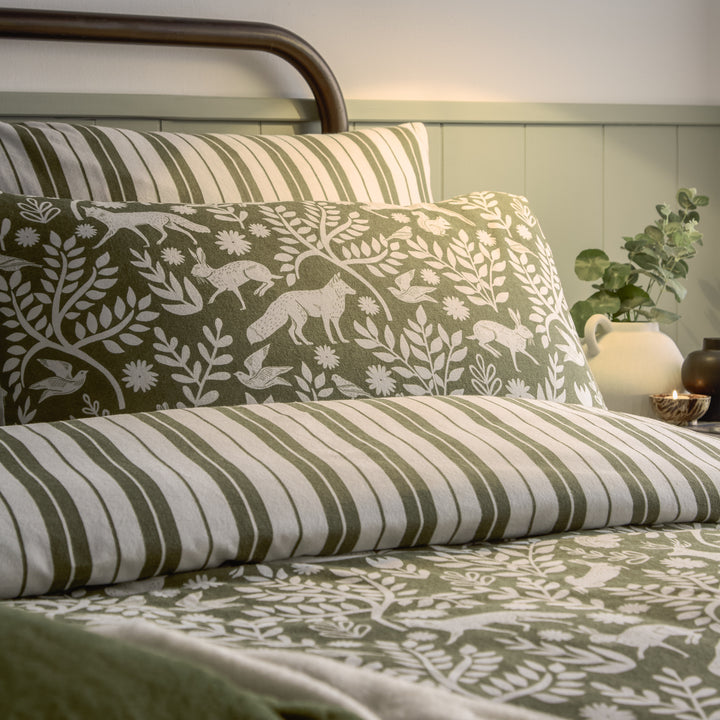 Skandiwoodland Single Duvet Set Thyme Green - image 3