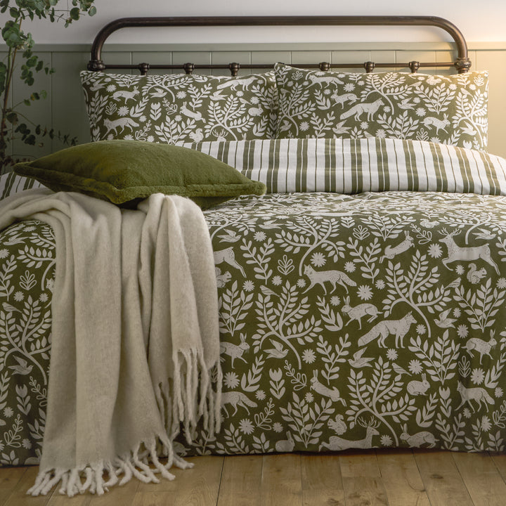Skandiwoodland Single Duvet Set Thyme Green - image 4