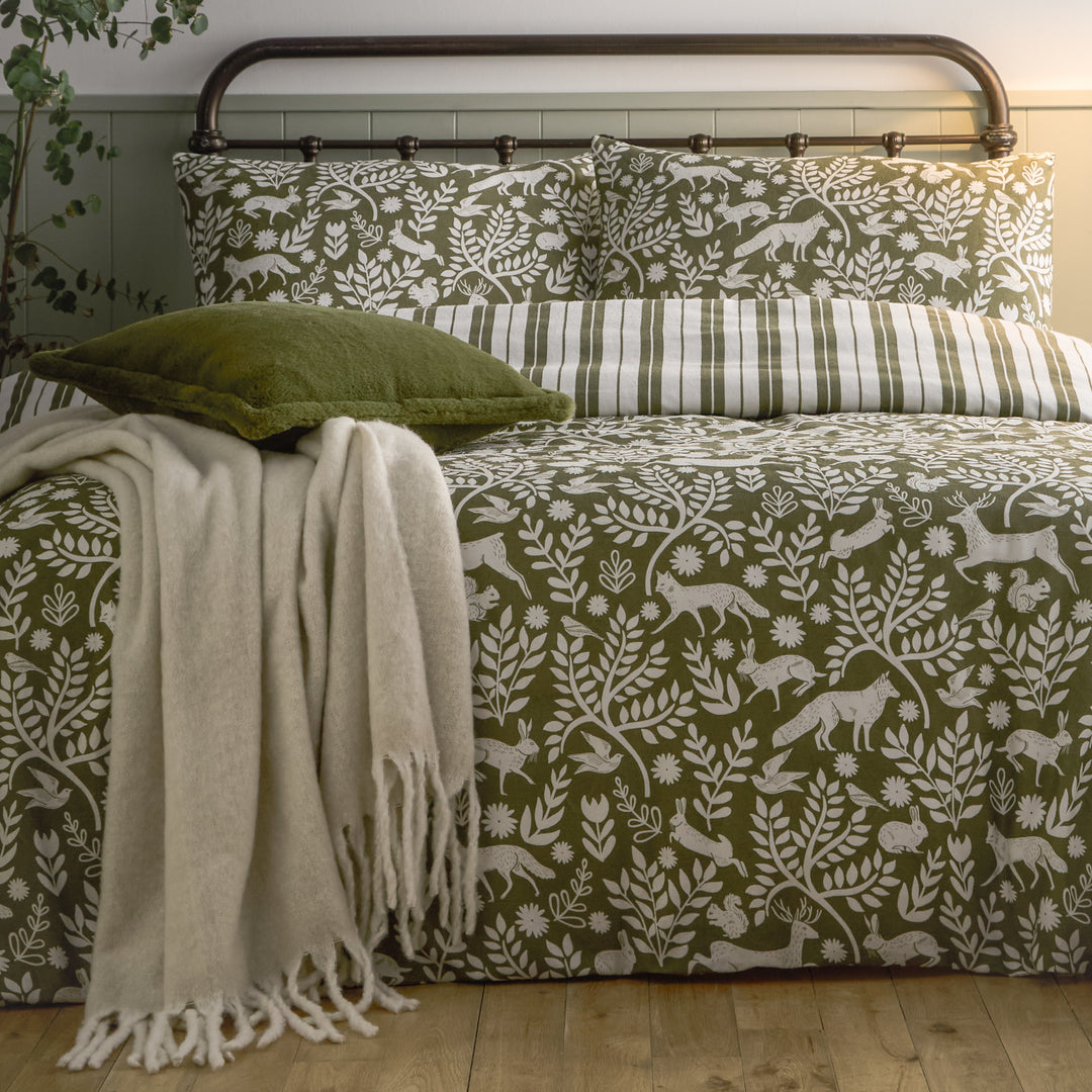 Skandiwoodland Super King Duvet Set Thyme Green - image 4
