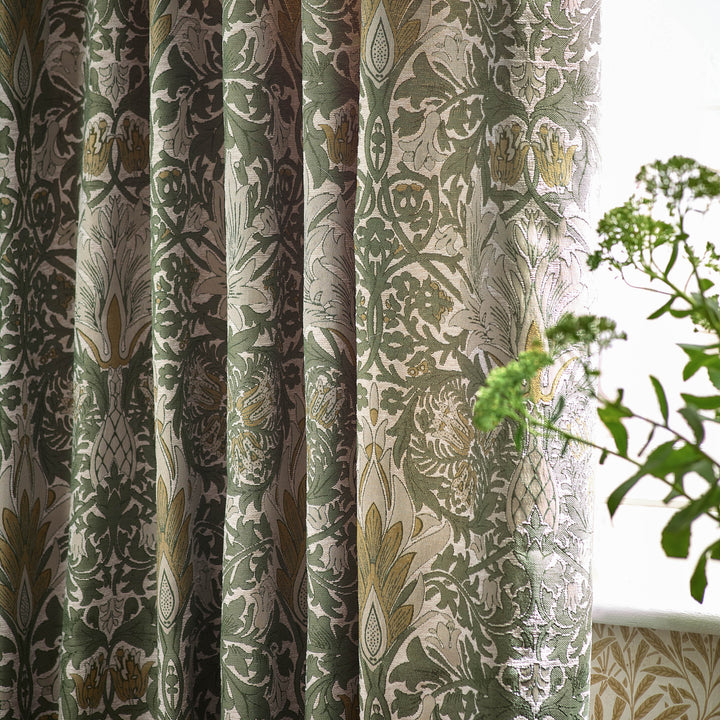SNAKESHEAD 167X137 PENCIL PLEAT CURTAINS SUNFLOWER/STONE