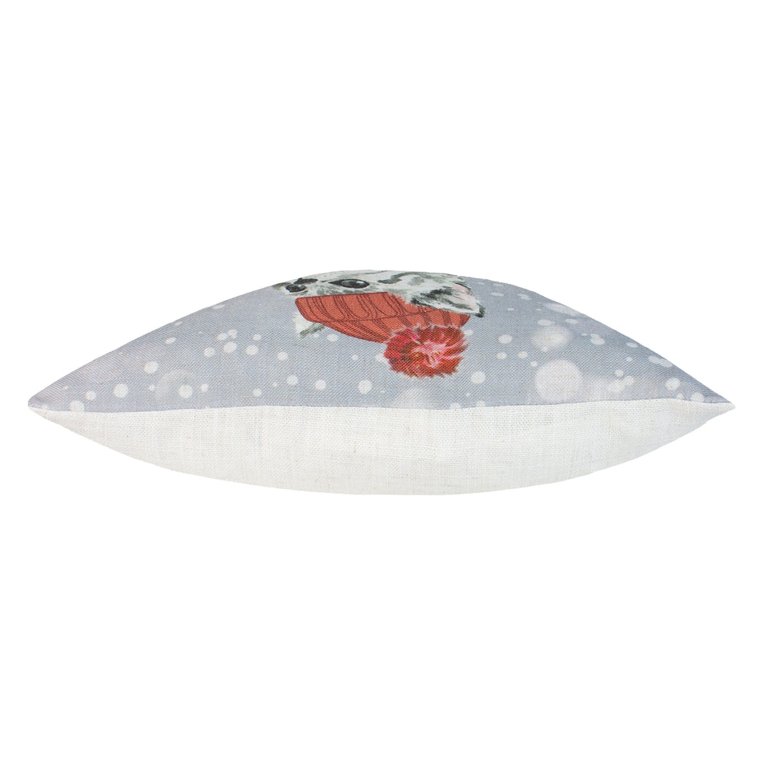 SNOWY CAT WITH SCARF 43X43 C/CASE
