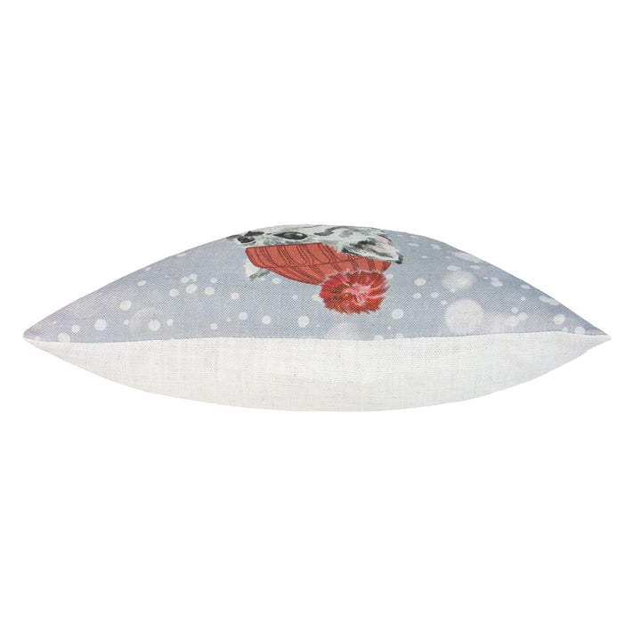 SNOWY CAT WITH SCARF 43X43 C/CASE