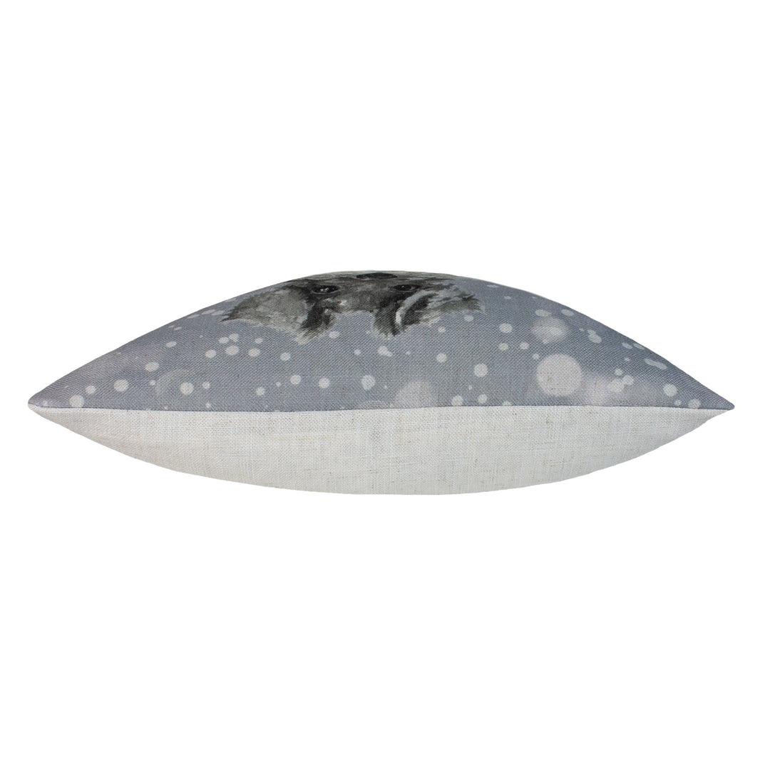 SNOWY DOG WITH SCARF 43X43 C/CASE