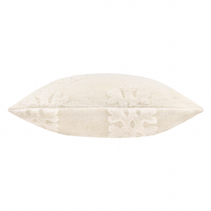 SNOWFLAKES FUR 50X50 CUSHION CASE SNOW WHITE