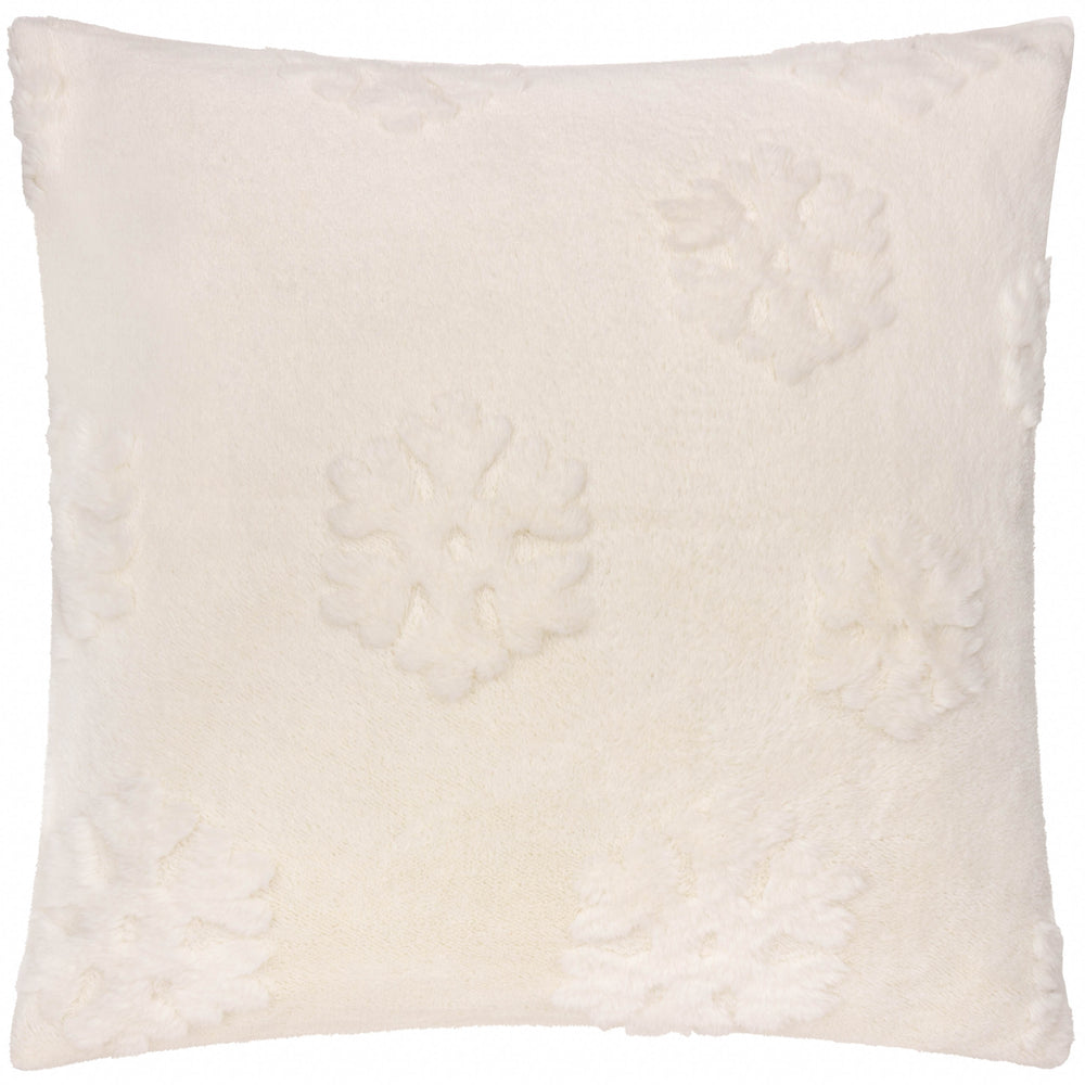 Snowflakes Fur 50x50 Cushion Case Snow White - image 2