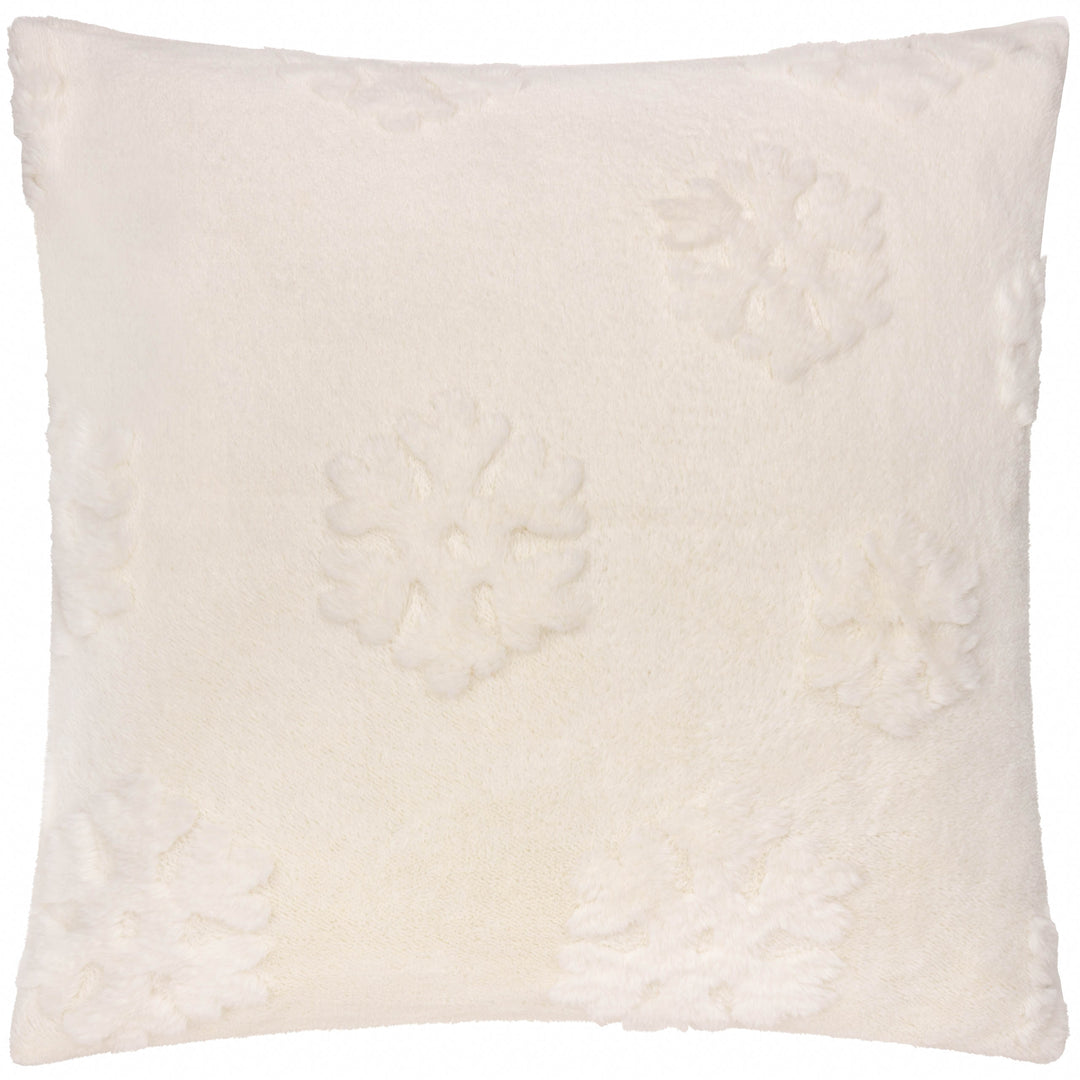 Snowflakes Fur 50x50 Cushion Case Snow White - image 2